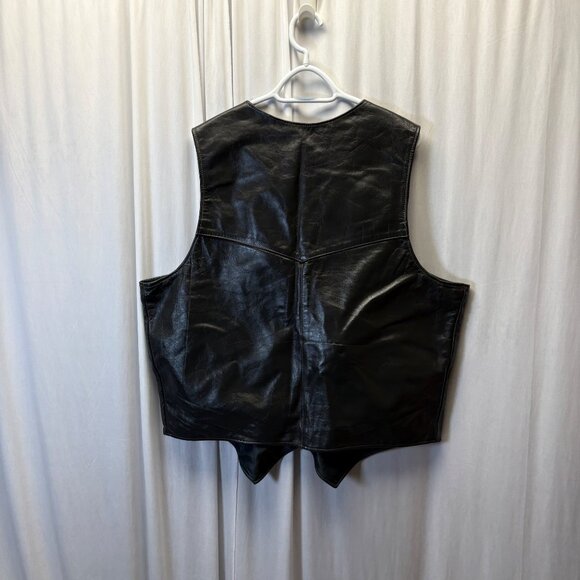 Sharons Leather Mens Vest Size 2X Gray Sleeveless Lined Snap Closure Western - Picture 2 of 5